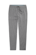 Front view of 18 hour Jersey pant in Medium Grey Heather