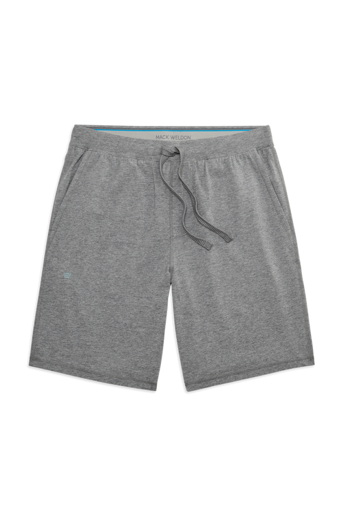 Front view of 18 Hour Jersey Short in Grey Heather