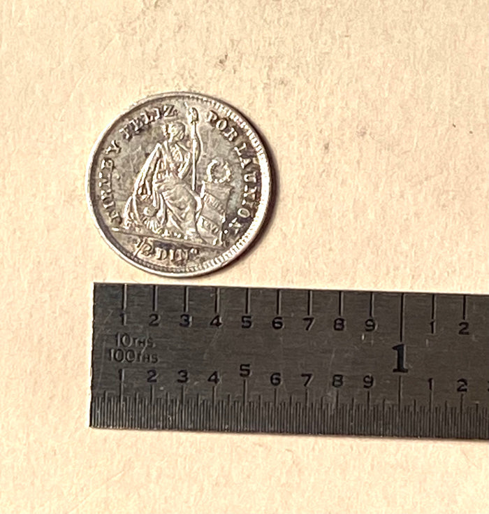 1863 Repub Peruana Lima 1/2 Dinero