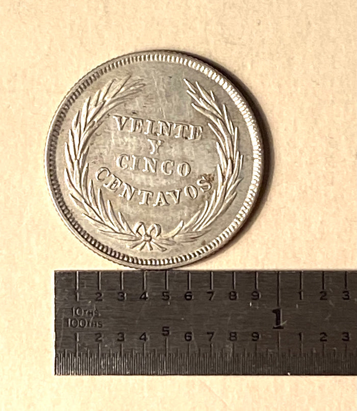 1914 Republica De El Salvador En LA America Central - Veinte Y Cinco Centavos