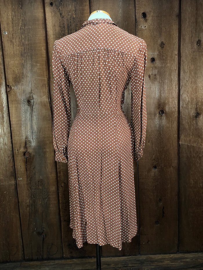 1940s Pam Paterson Rayon Dot Dress    W28