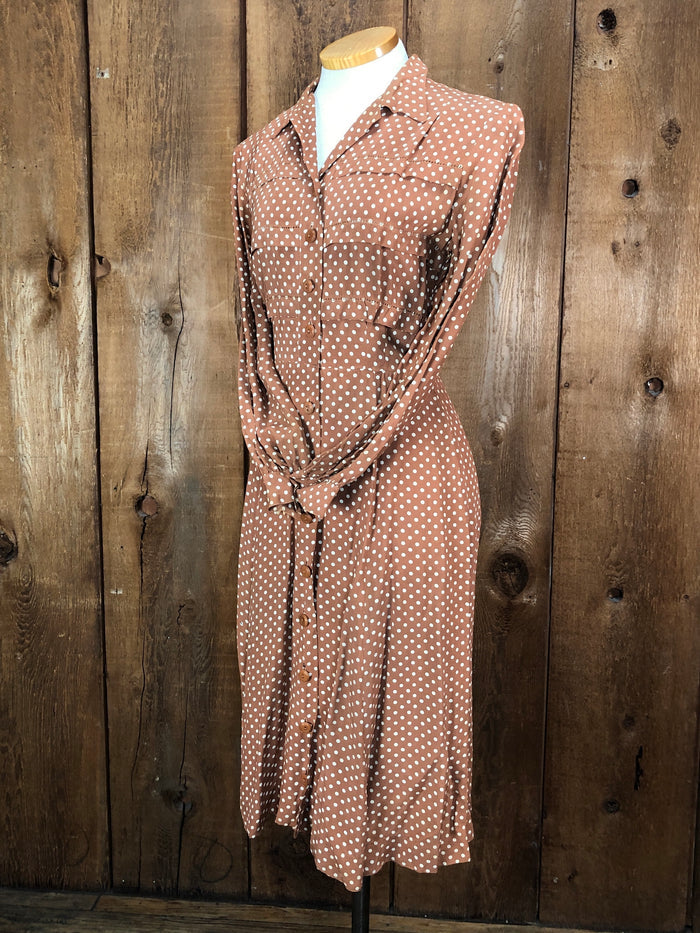 1940s Pam Paterson Rayon Dot Dress    W28