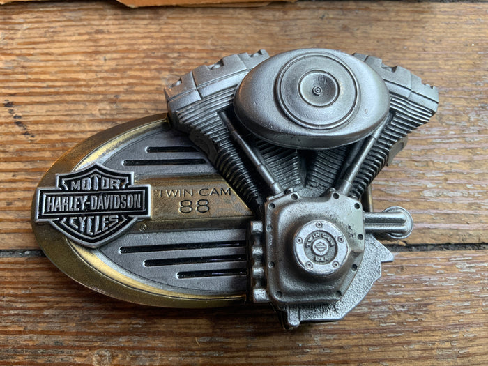 1998 NOS Harley Davidson Twin Engine Buckle