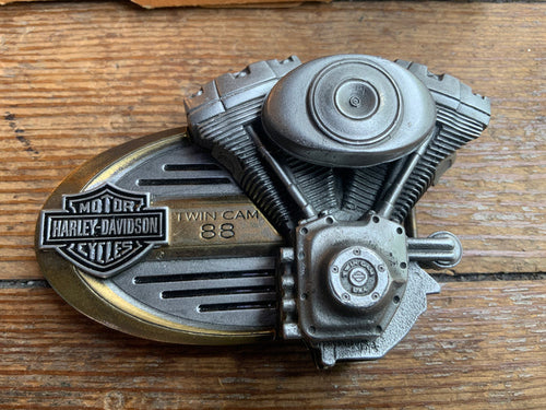 1998 NOS Harley Davidson Twin Engine Buckle