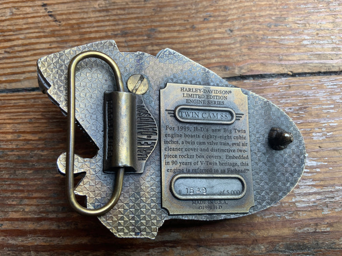 1998 NOS Harley Davidson Twin Engine Buckle