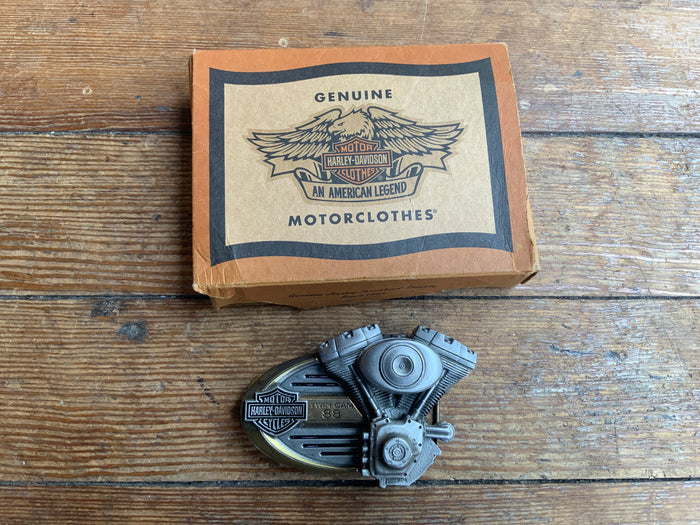 1998 NOS Harley Davidson Twin Engine Buckle