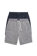 Front view of 2-Pack ACE Cargo Sweatshorts in Grey Heather / Total Eclipse