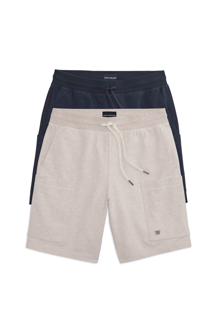 Front view of 2-Pack ACE Cargo Sweatshorts in Latte Heather / Total Eclipse