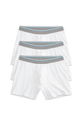 Front view of 3 pack Airknitx Cotton Boxer Brief w/ Fly Bright White