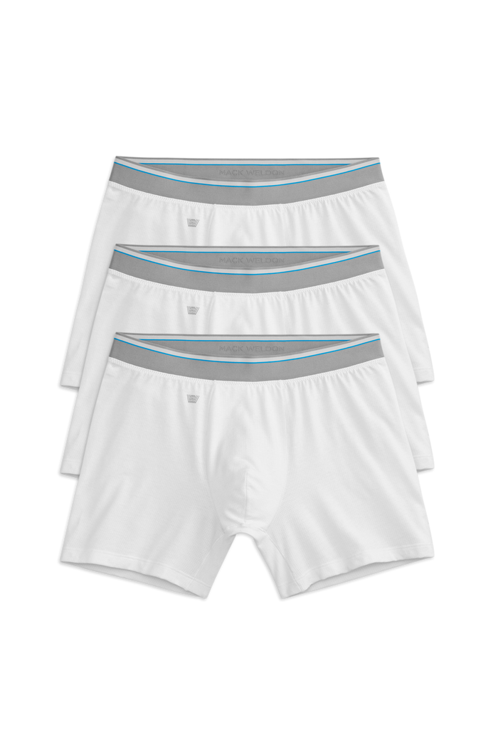 3 pack Airknitx Cotton Boxer Briefs in Bright White