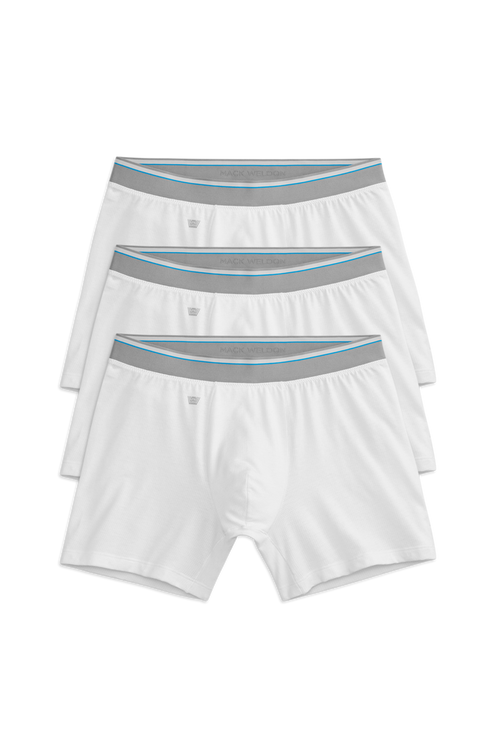 3 pack Airknitx Cotton Boxer Briefs in Bright White
