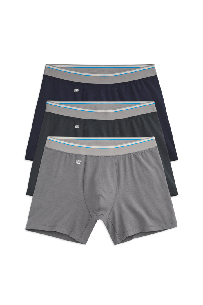 3 pack Airknitx Cotton Boxer Briefs in Fade to Black