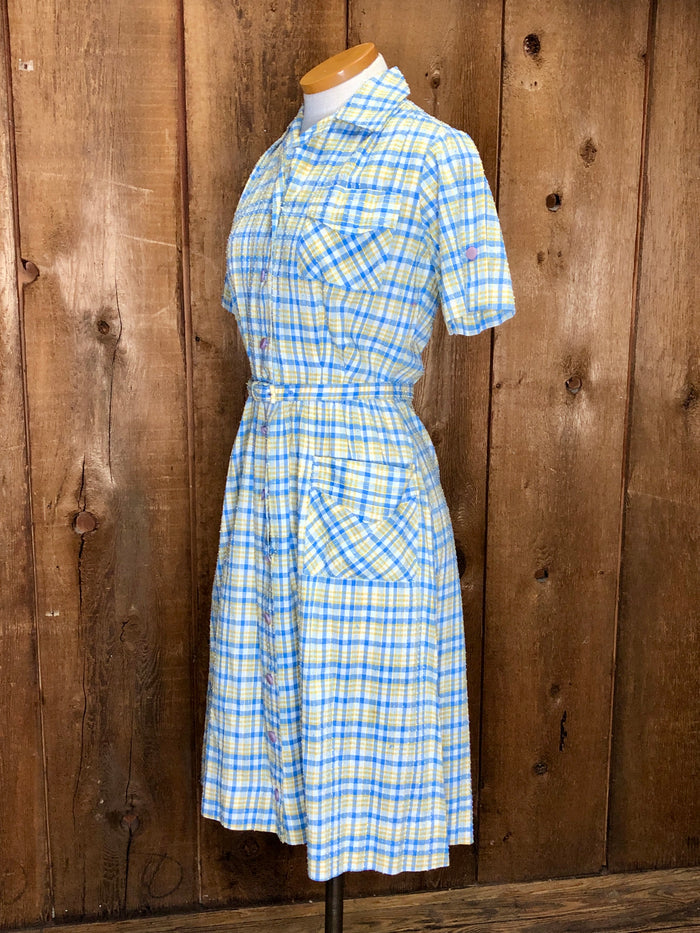 50s Activi-Tee Blu/Ylw Dress     W28"