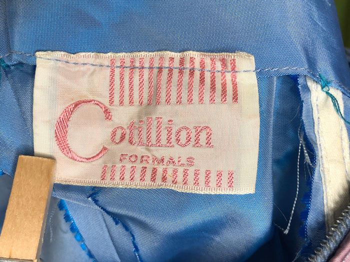 50s Blue Cotillion Formals Cupcake Dress     W24