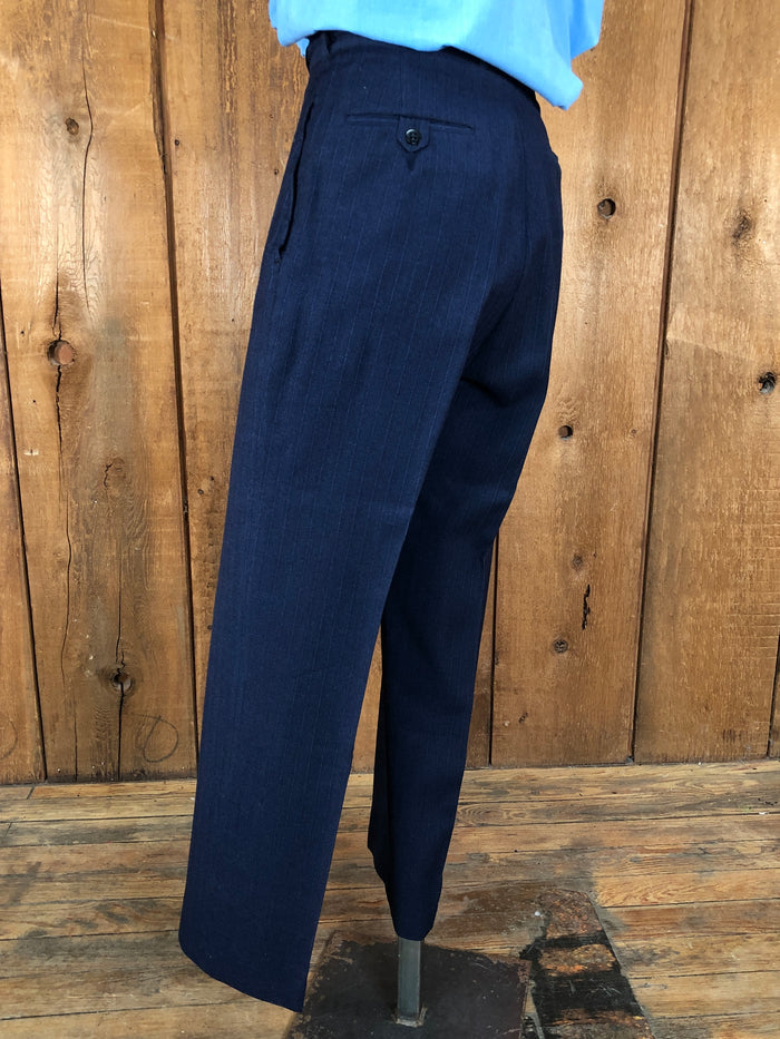 50s Hart Shaffner Marx Navy Pinstripe Suit     w30