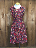 50s Korell Brwn/Orng Fit & Flare Dress    W30"