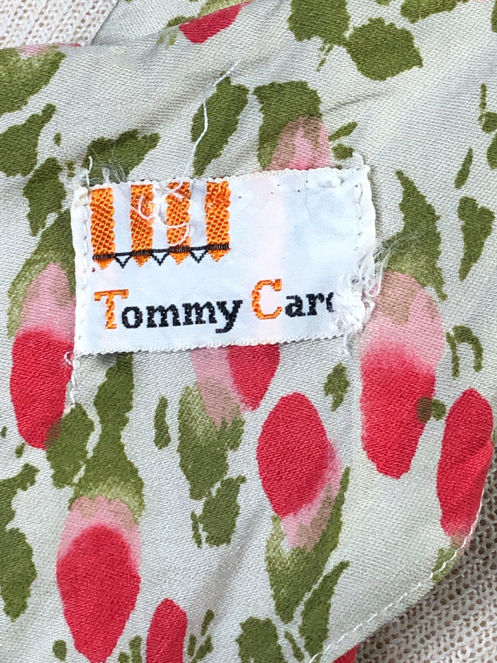 50s Tommy Carol Rosebuds Cotton Dress      W28"