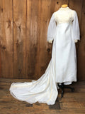 60s Swansons Daisy Emb. Wedding Gown w/Matching Veil    w28