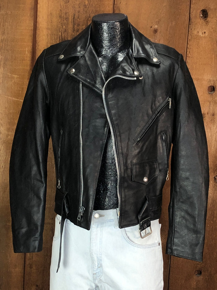 70s Excelled Leather Moto Jacket   34R