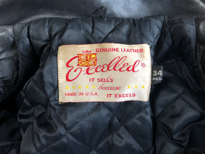 70s Excelled Leather Moto Jacket   34R