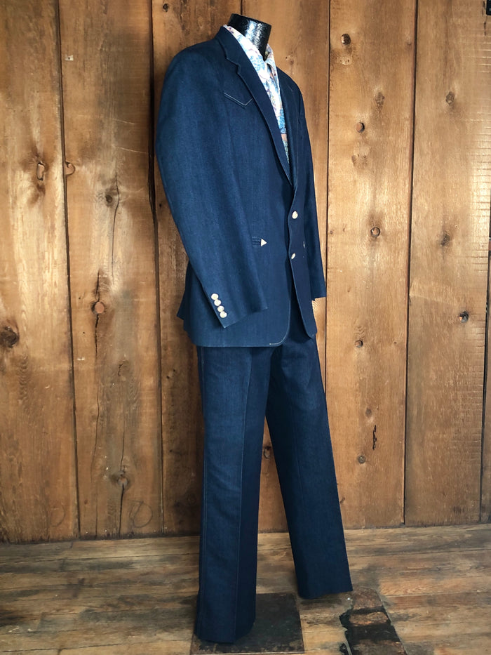 70s Haggar Denim Leisure Suit      w36x32