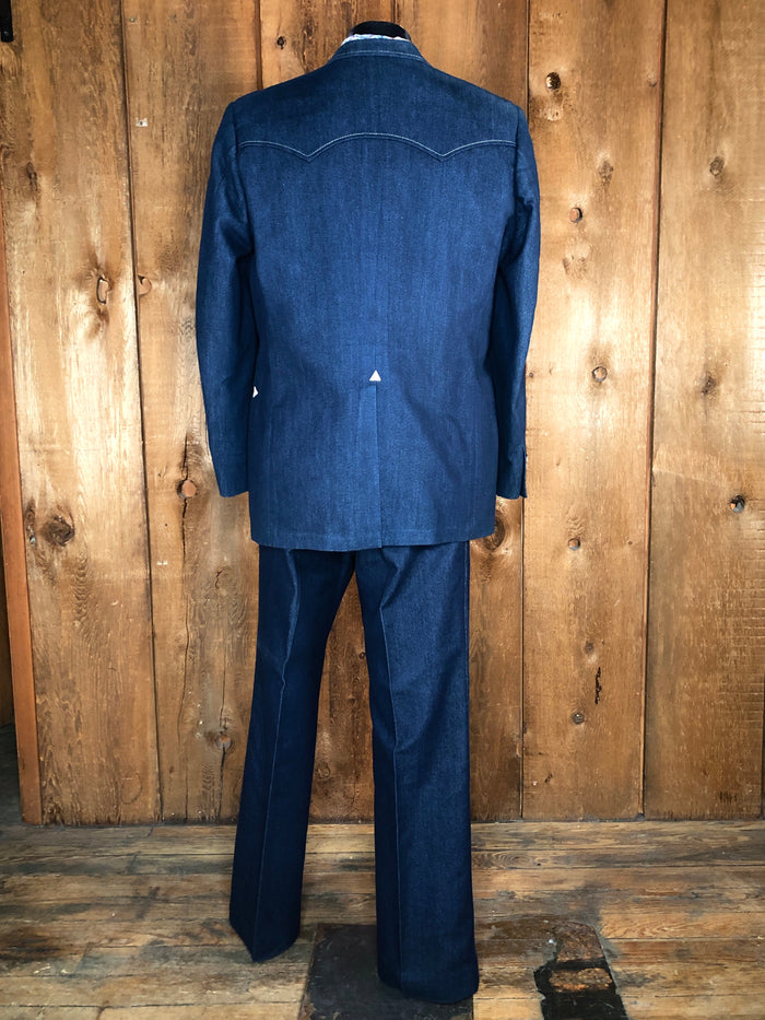 70s Haggar Denim Leisure Suit      w36x32