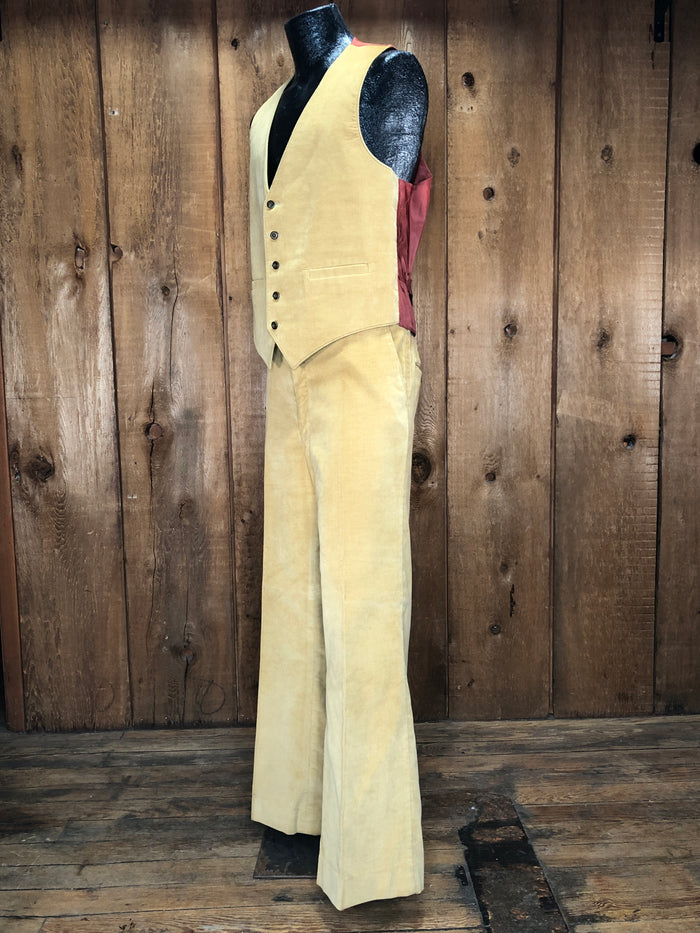 70s H.I.S Velveteen 3pc Suit     w39x31