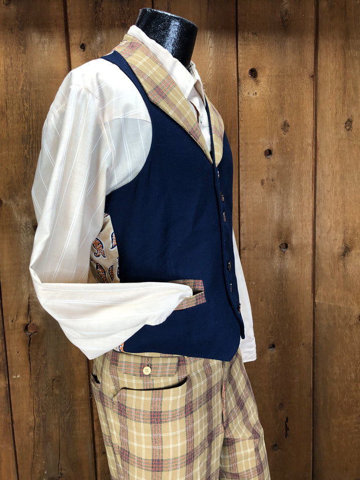 70s Jules De Bergerac Plaid 3pc Suit       35x31