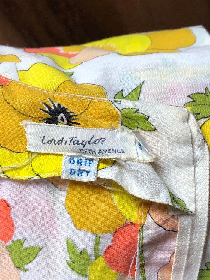 70s Lord Taylor Pansies Dress   W28"