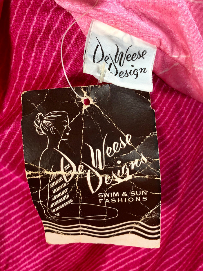 70s NOS DeWeese Pink Swim Dress     S/M