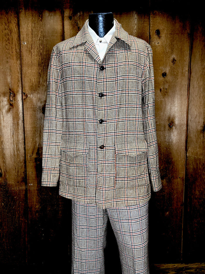 70s Pendleton Brwn Plaid Suit    W35