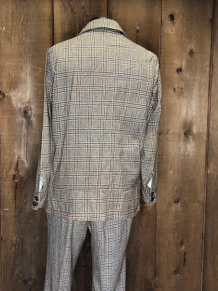 70s Pendleton Brwn Plaid Suit    W35