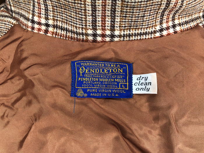 70s Pendleton Brwn Plaid Suit    W35