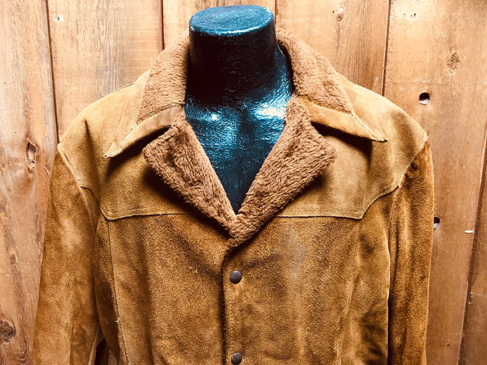 70s Pioneer Wear Suede Fleece Lined Coat      L