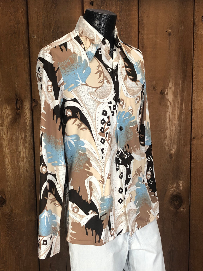 70s Sears Johnny Miller Disco Shirt      L
