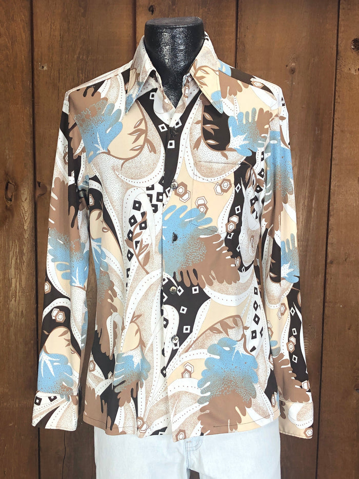 70s Sears Johnny Miller Disco Shirt      L