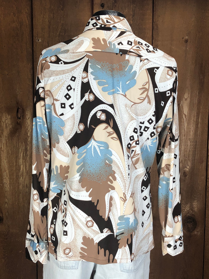 70s Sears Johnny Miller Disco Shirt      L