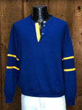 80s Moss Creek Blue Henley Shirt    L