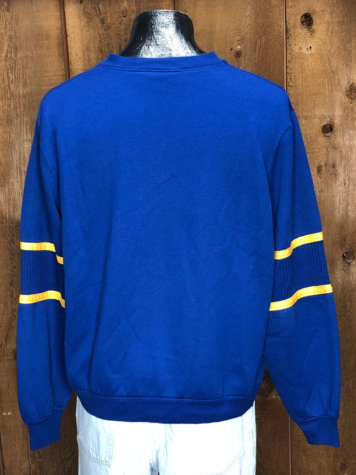 80s Moss Creek Blue Henley Shirt    L