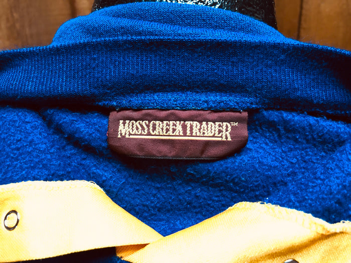 80s Moss Creek Blue Henley Shirt    L