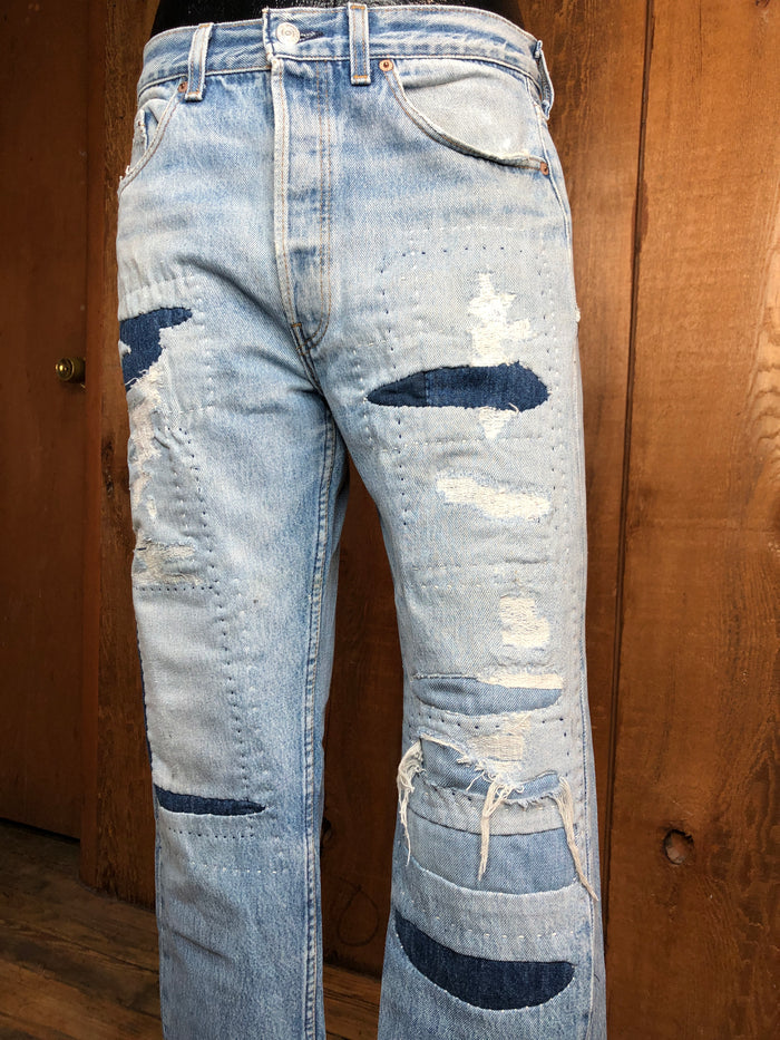 94 Levi 501 Boro Sashiko Jeans   33x30