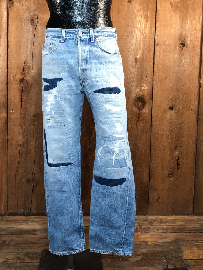94 Levi 501 Boro Sashiko Jeans   33x30
