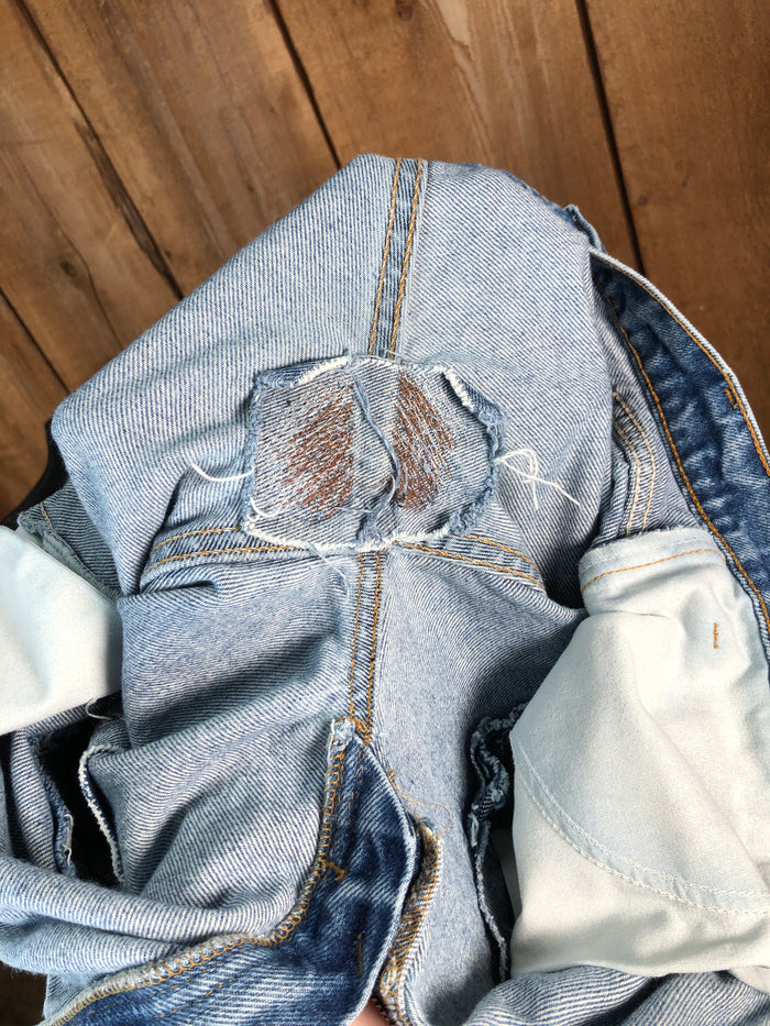 94 Levi 501 Boro Sashiko Jeans   33x30