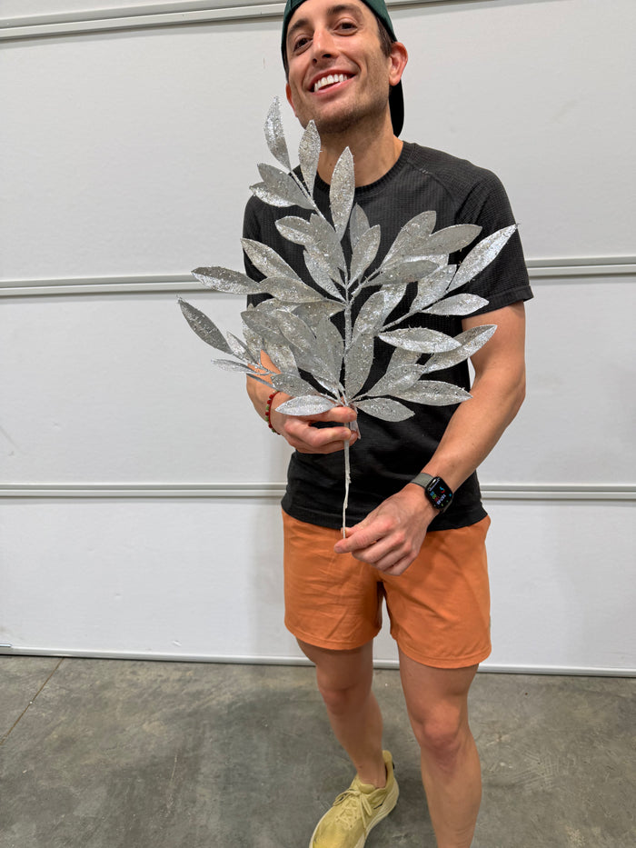 23.5" Silver Bay Leaf Spray
