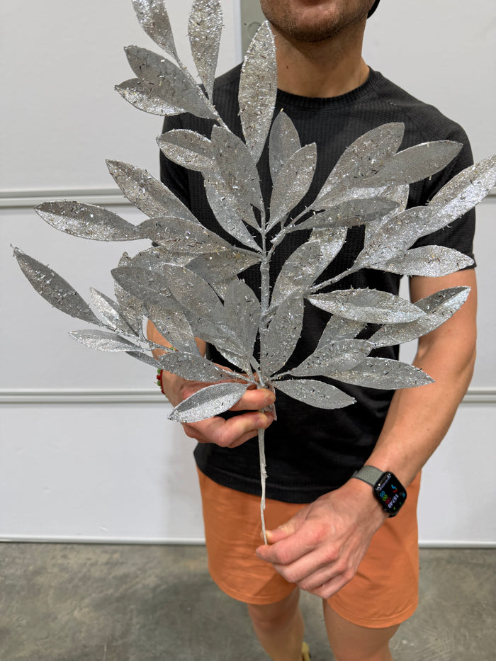 23.5" Silver Bay Leaf Spray