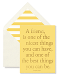 A Friend Is One Of The Nicest Greeting Card, Single Folded Card - Ben's Garden
