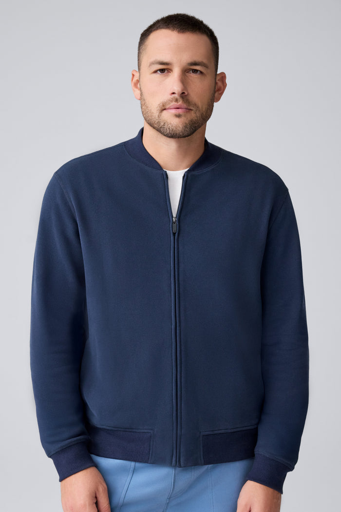 front view of a man wearing Ace Bomber Jacket in Total Eclipse