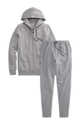 Front view of Ace Full Zip set in Grey Heather