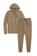 Front view of Ace Hoodie Sweatset in Shroom