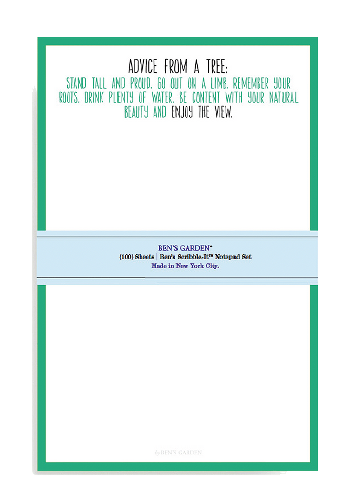 Advice From A Scribble Notepad Set, 100 Sheets - Ben's Garden